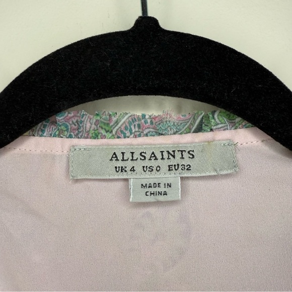 ALL SAINTS Zina Shahmina Paisley Floral Ruffle Wrap Style Spring Mini Dress - Picture 7 of 11